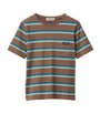 Miu Miu Brown Cotton Striped T-Shirt