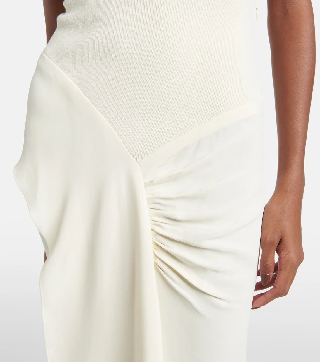 Victoria Beckham - Draped turtleneck jersey maxi dress