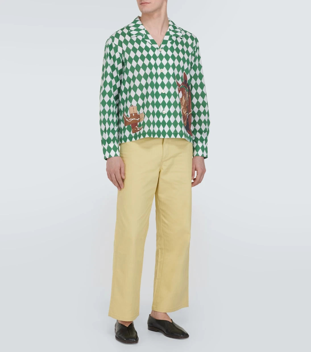 Bode - Brook cotton canvas wide-leg pants