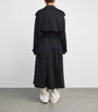 Skims Black Cotton Fleece Boyfriend Trench Coat