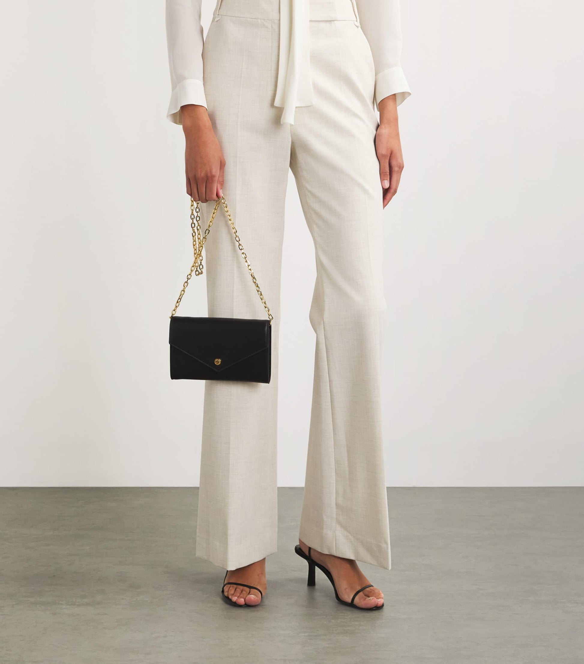 Harrods Black Leather Chain Wallet