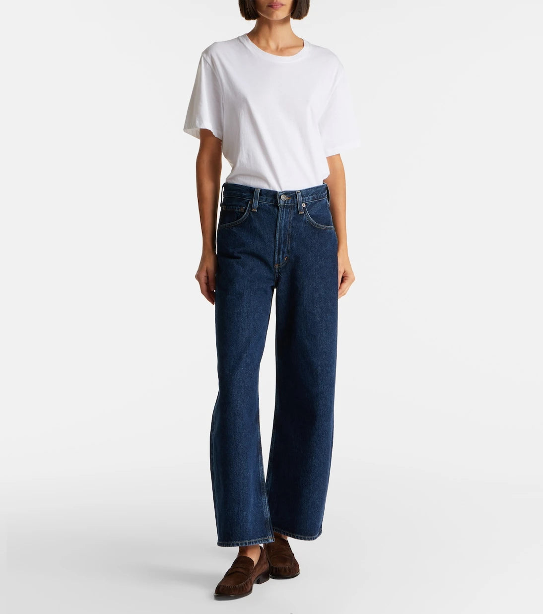 Agolde - Low Curve cropped mid-rise barrel-leg jeans
