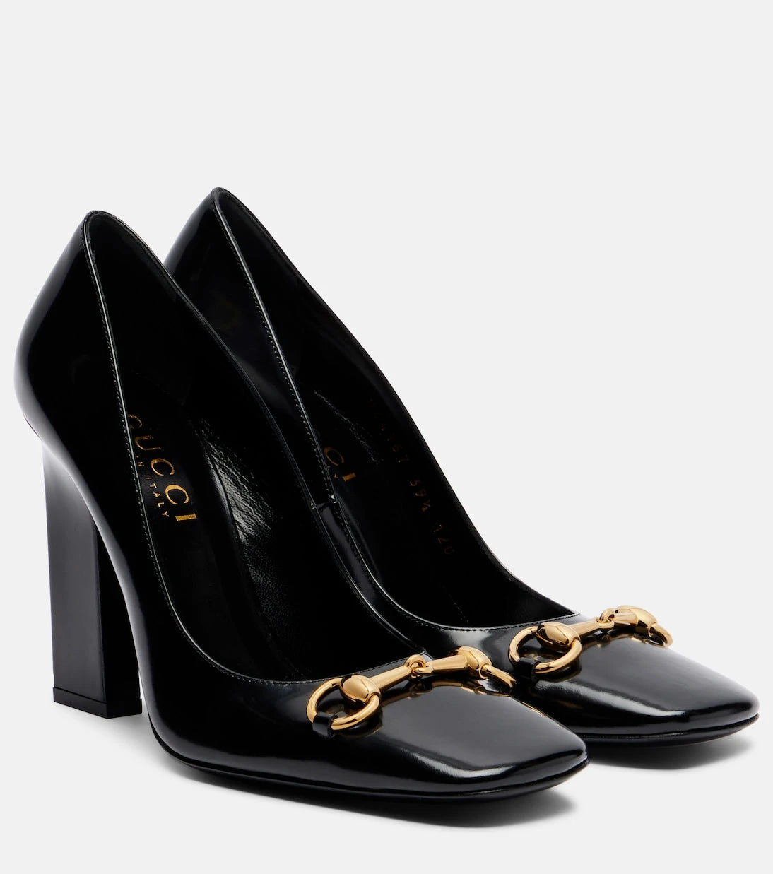 Gucci - Signora Horsebit 110 patent leather pumps