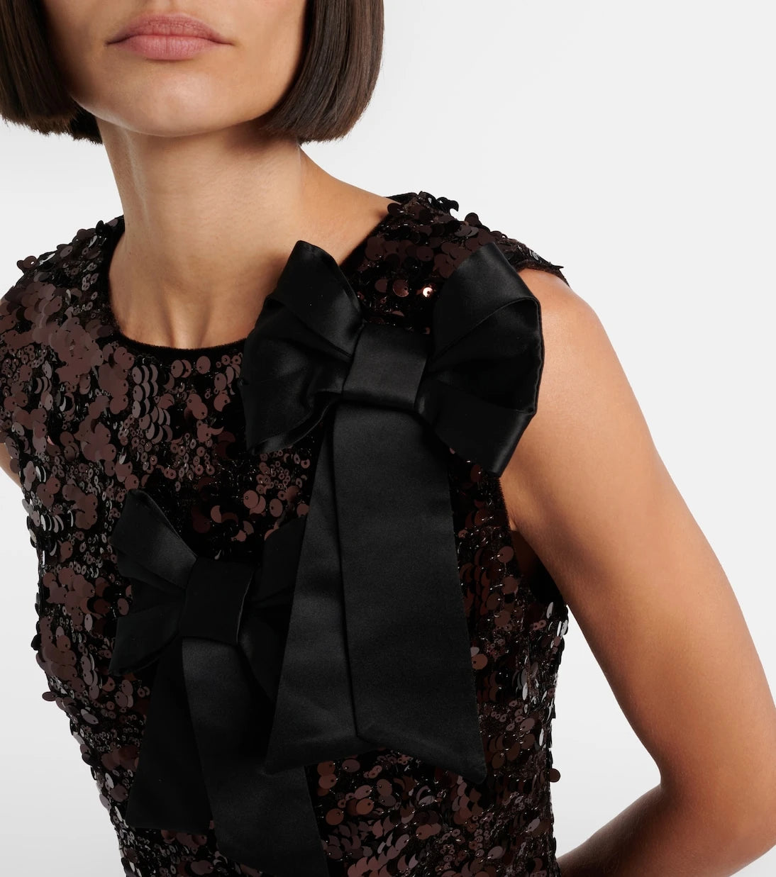 Ganni - Bow-detail sequined midi dress