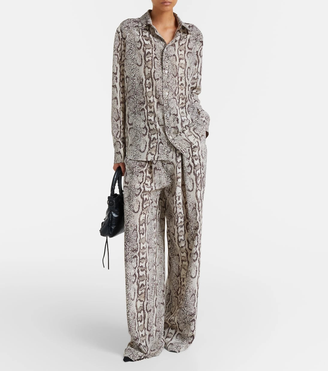 Balenciaga - Snake-print silk palazzo pants