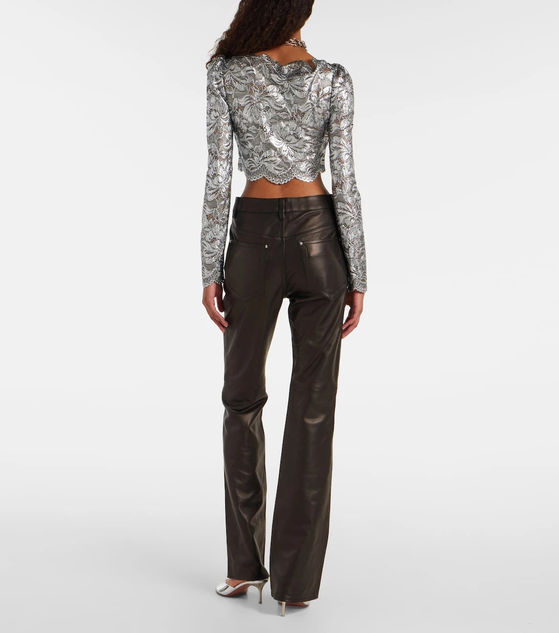 Rabanne - Leather flared pants
