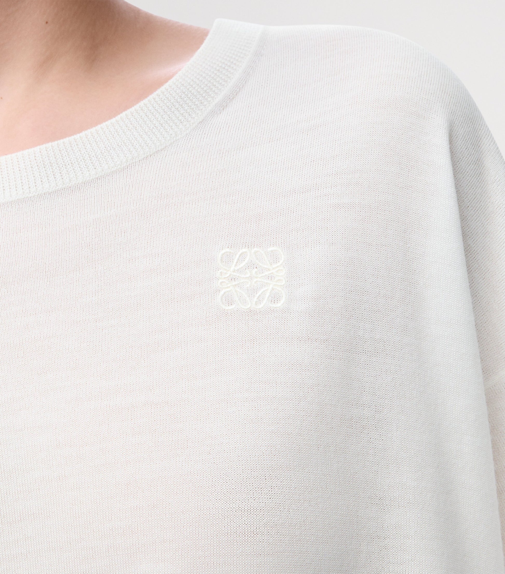 White Wool-Blend Extended-Sleeve Sweater