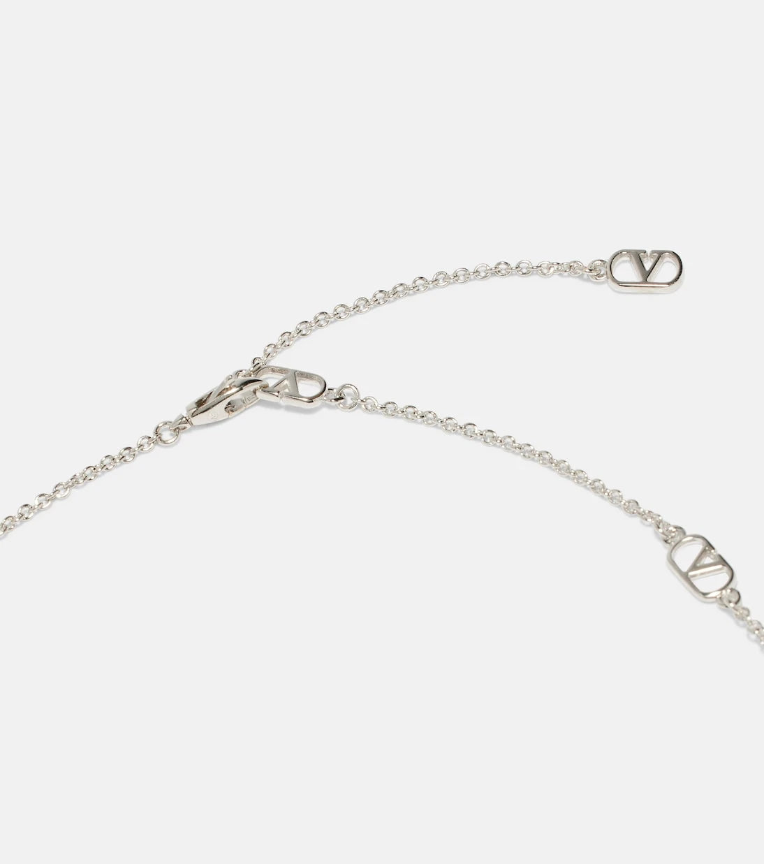 Valentino - Ovalette VLogo embellished necklace
