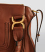 Brown Small Leather Marcie Top-Handle Bag