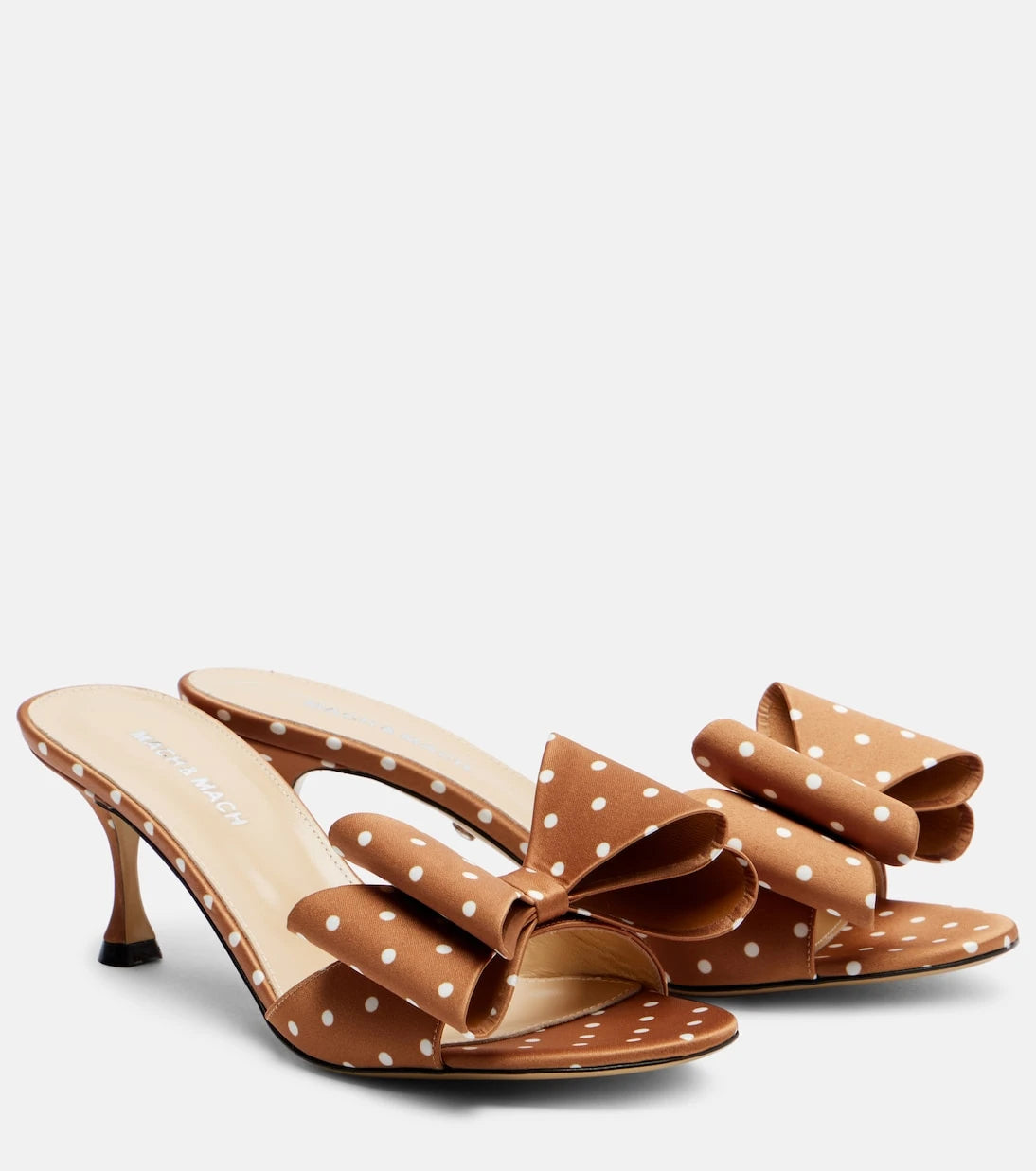 Mach & Mach - Le Cadeau 65 polka-dot satin mules