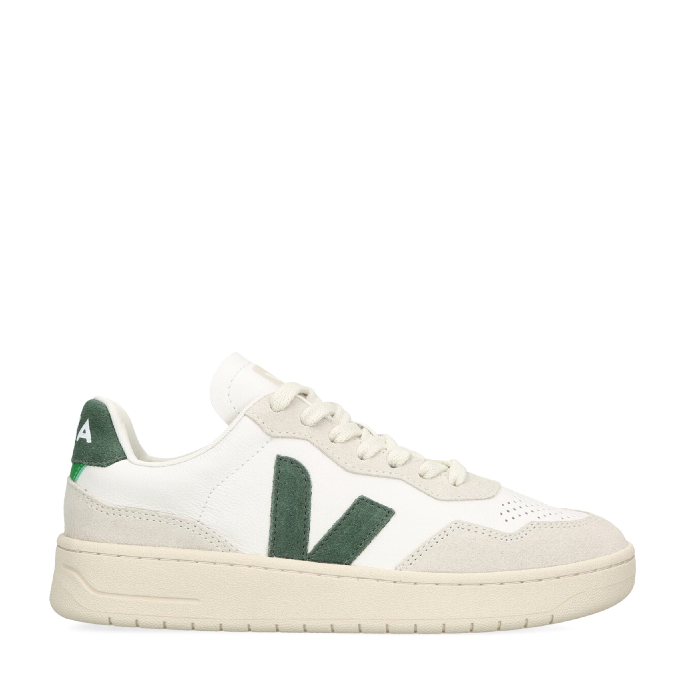 Veja Green Leather-Suede V-90 Sneakers