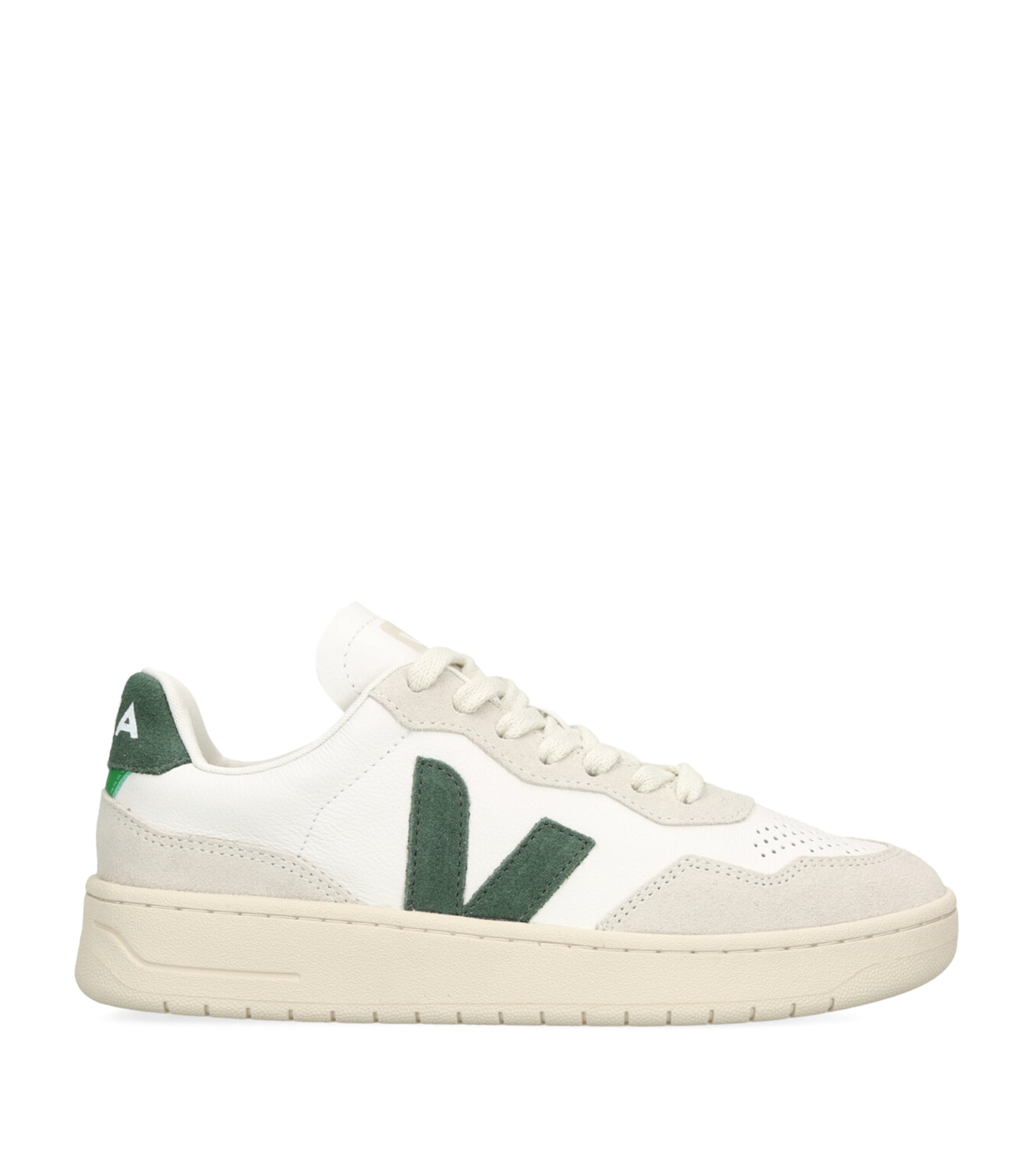 Veja Green Leather-Suede V-90 Sneakers
