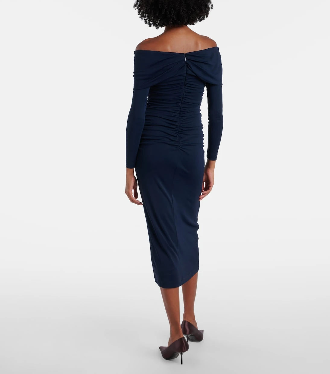 Carolina Herrera - Off-shoulder ruched midi dress