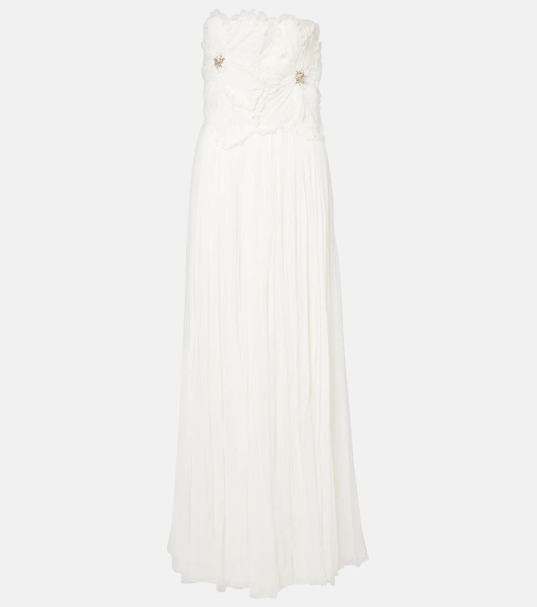 Costarellos - Adamaris embellished floral strapless gown
