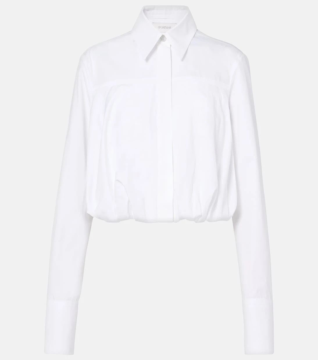 Sportmax - Zemira cropped cotton poplin shirt