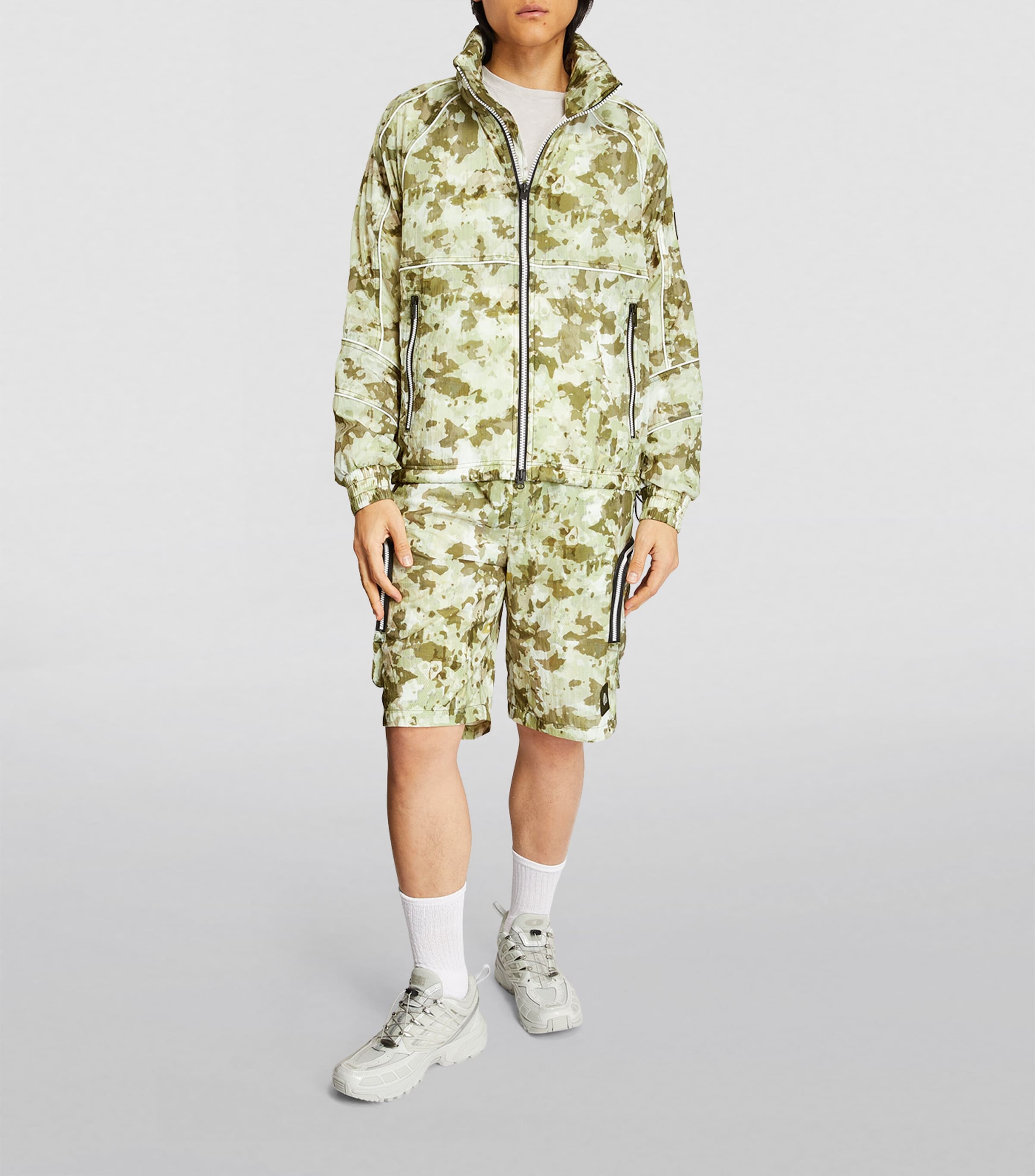 Moose Knuckles Green Camouflage Bomber Jacket