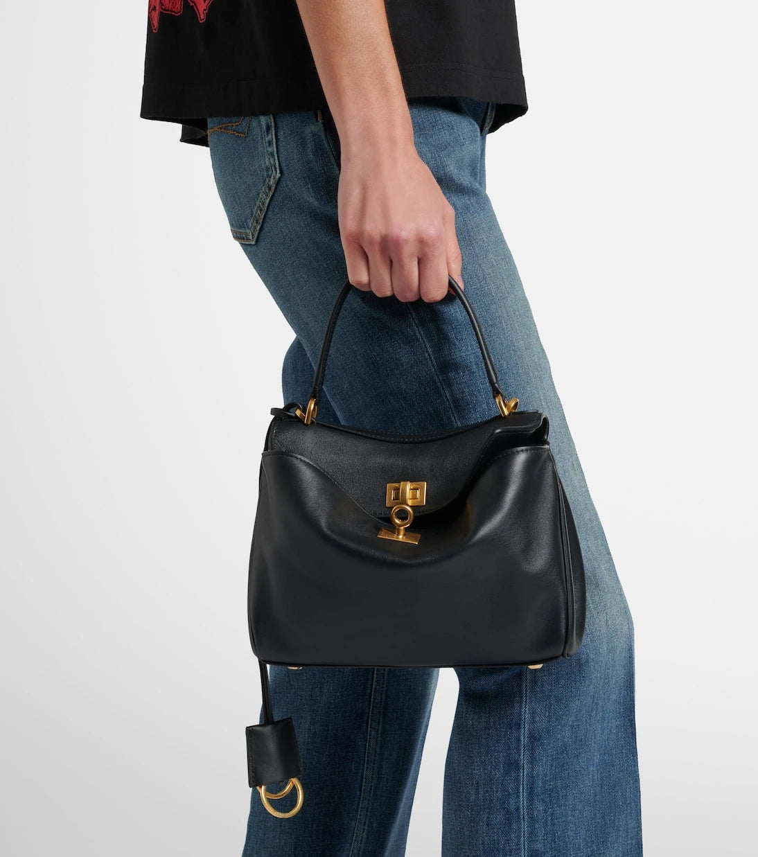Balenciaga - حقيبة روديو توت صغيرة من الجلد