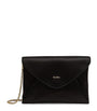 Max Mara Black Satin Envelope Clutch Bag