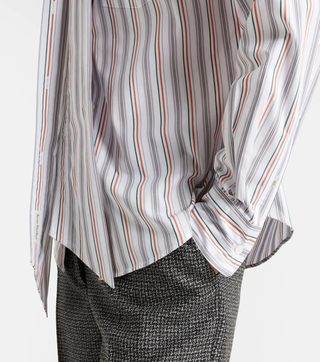 Acne Studios - Bow-detail striped cotton shirt