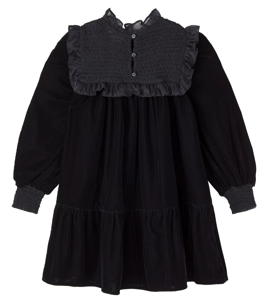 Petite Amalie - Shirred velvet dress