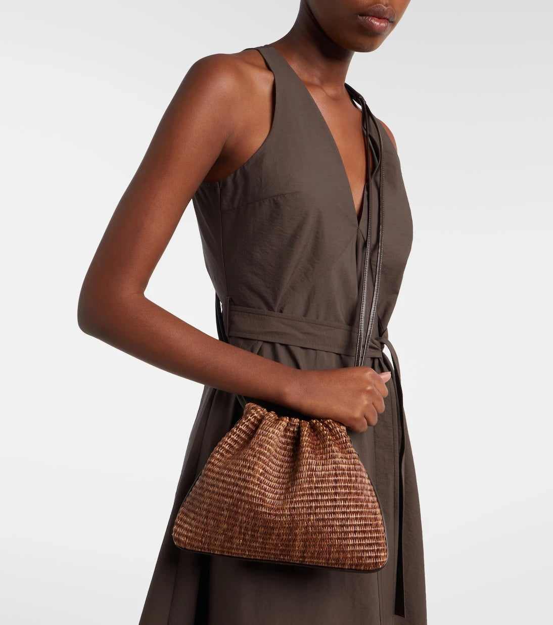 Brunello Cucinelli - Mellow Small raffia-effect crossbody bag