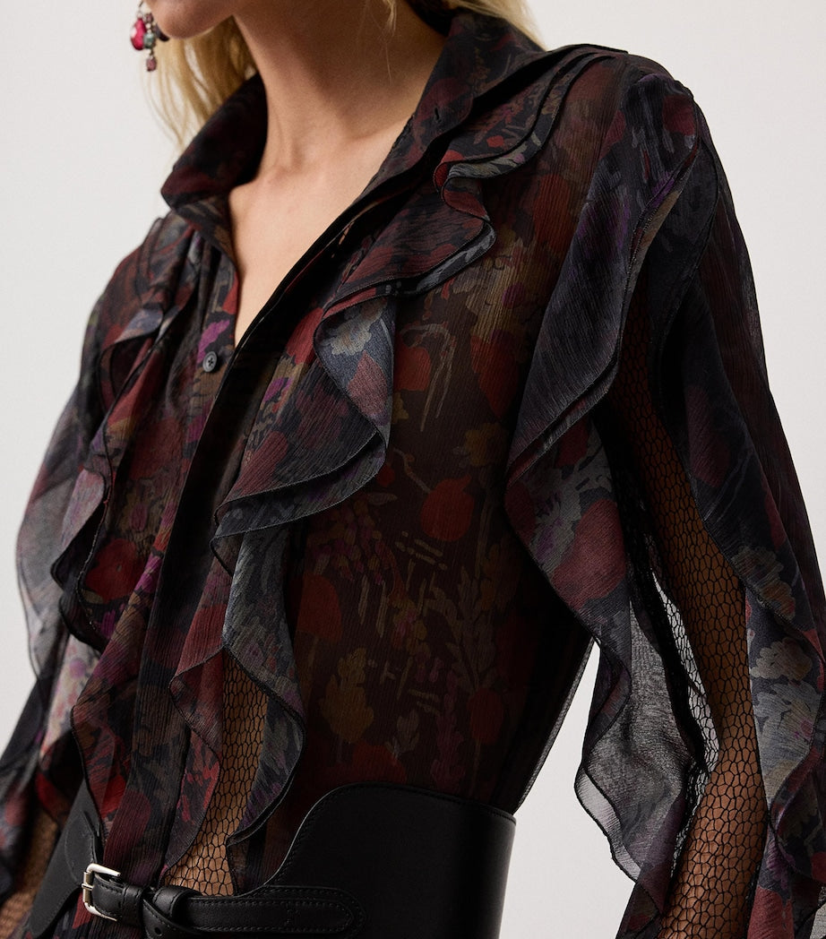 Ralph Lauren Collection Black Silk Melony Midi Dress