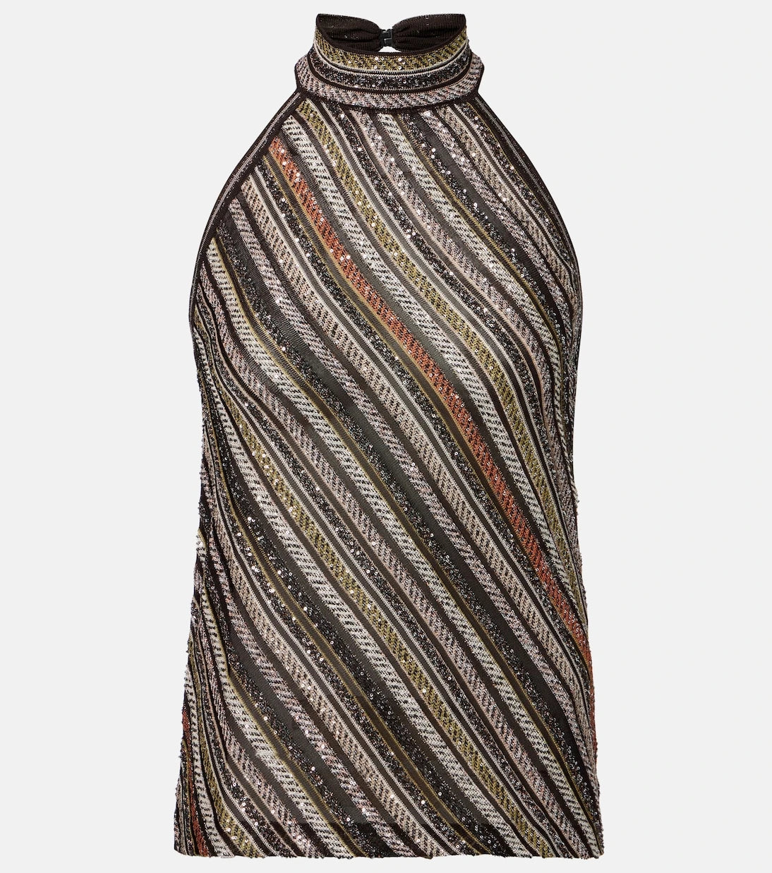 Missoni - Striped sequined halterneck top