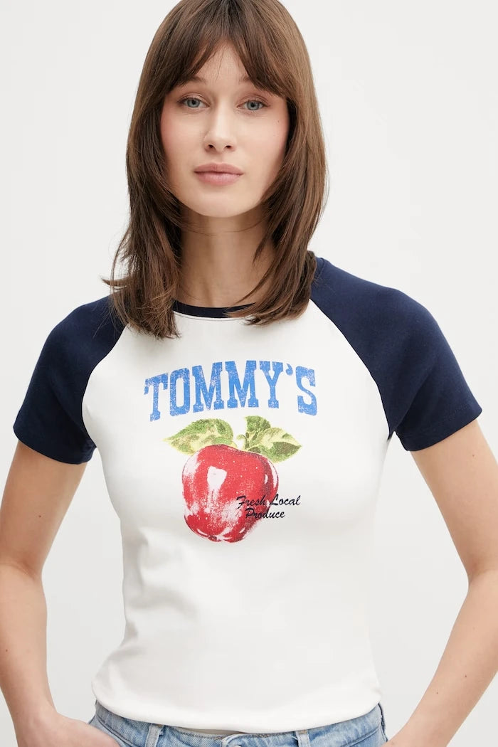 Tommy Jeans тениска дамска от памук с еластан