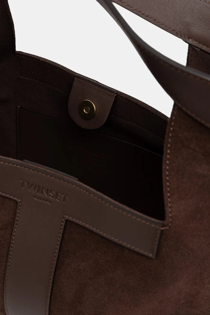 Twinset kadın süet alışveriş çantası