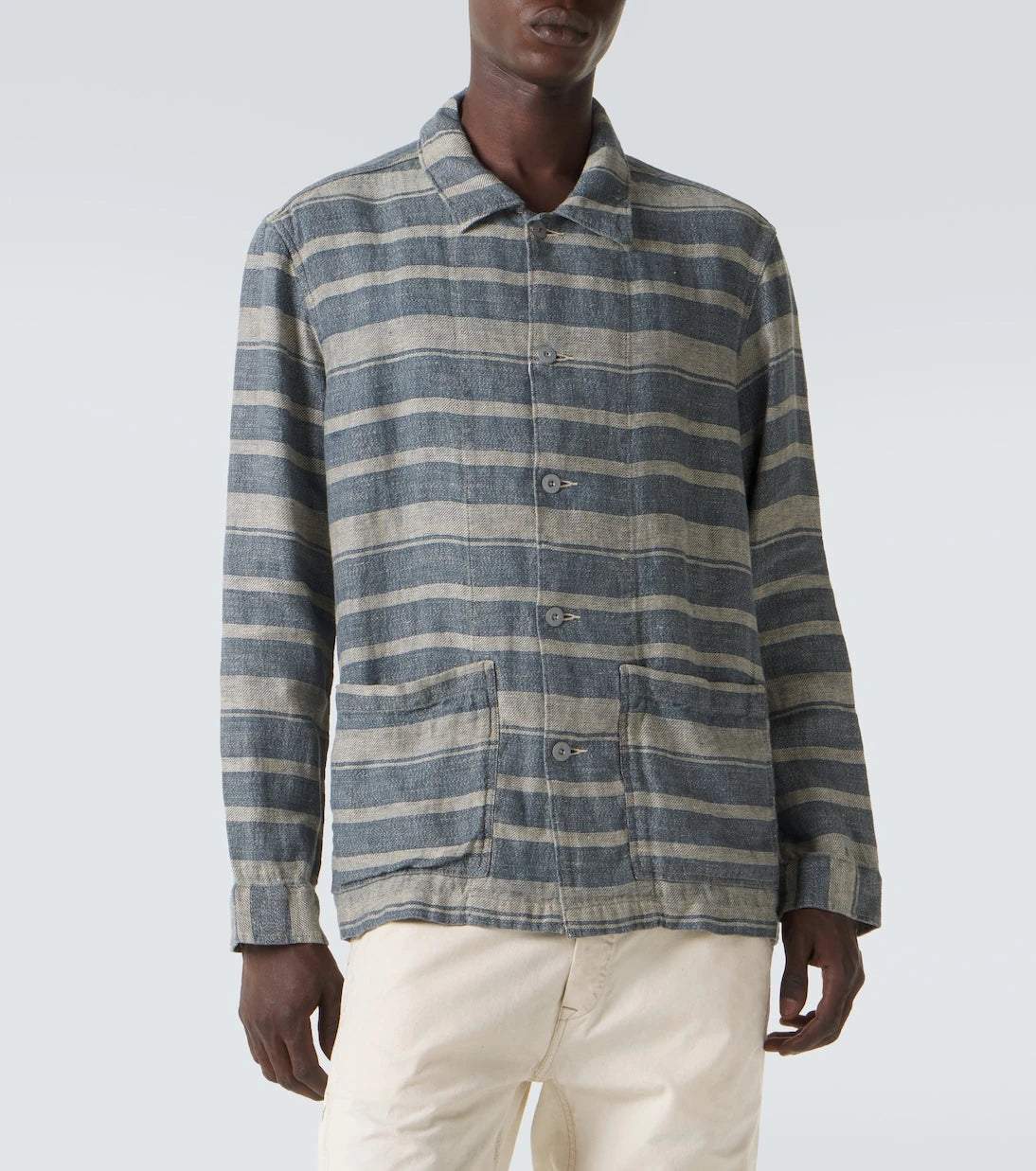 RRL - Striped linen overshirt