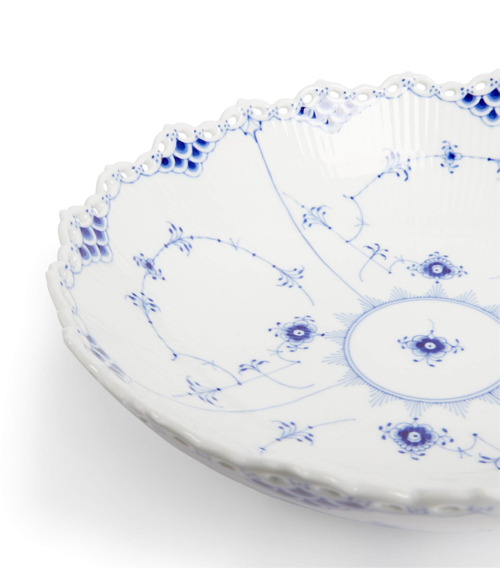 Blue Fluted Full Lace Bowl (28cm)