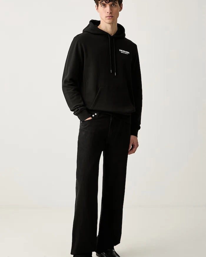 Trussardi kapüşonlu erkek pamuklu sweatshirt