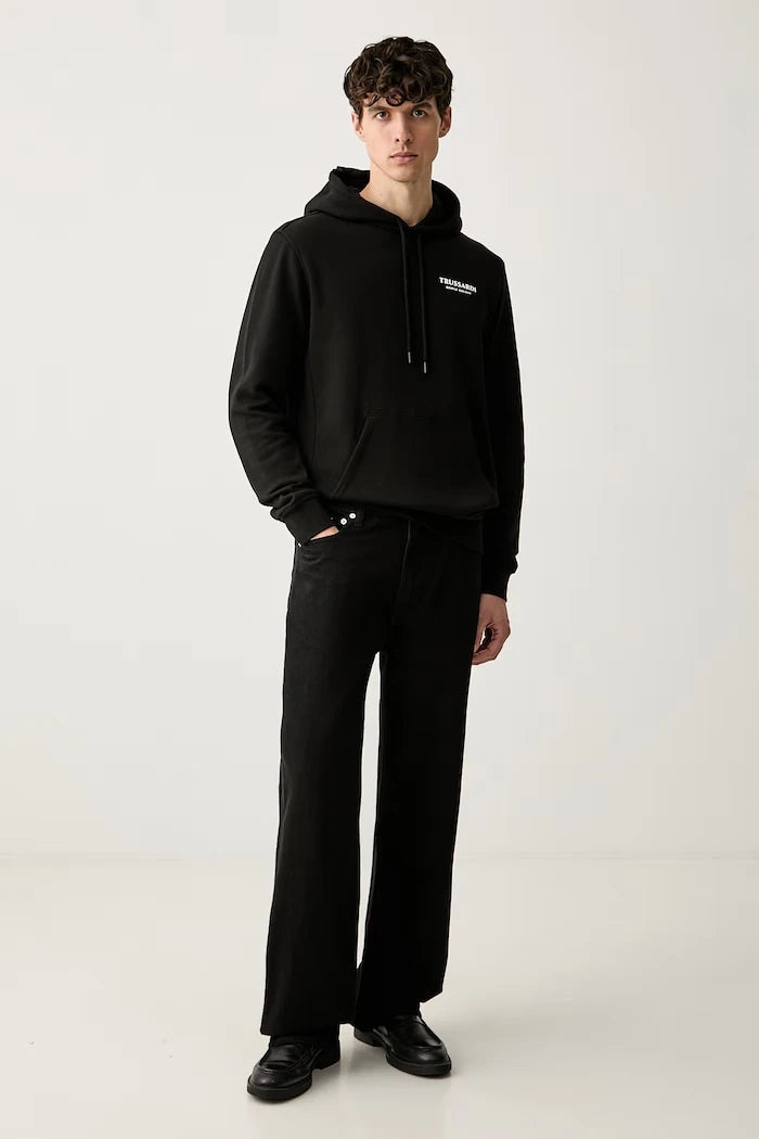 Trussardi kapüşonlu erkek pamuklu sweatshirt