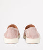 Santoni Pink Suede Feudal Loafers