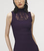 McQueen Purple Fringe-Detail Midi Dress