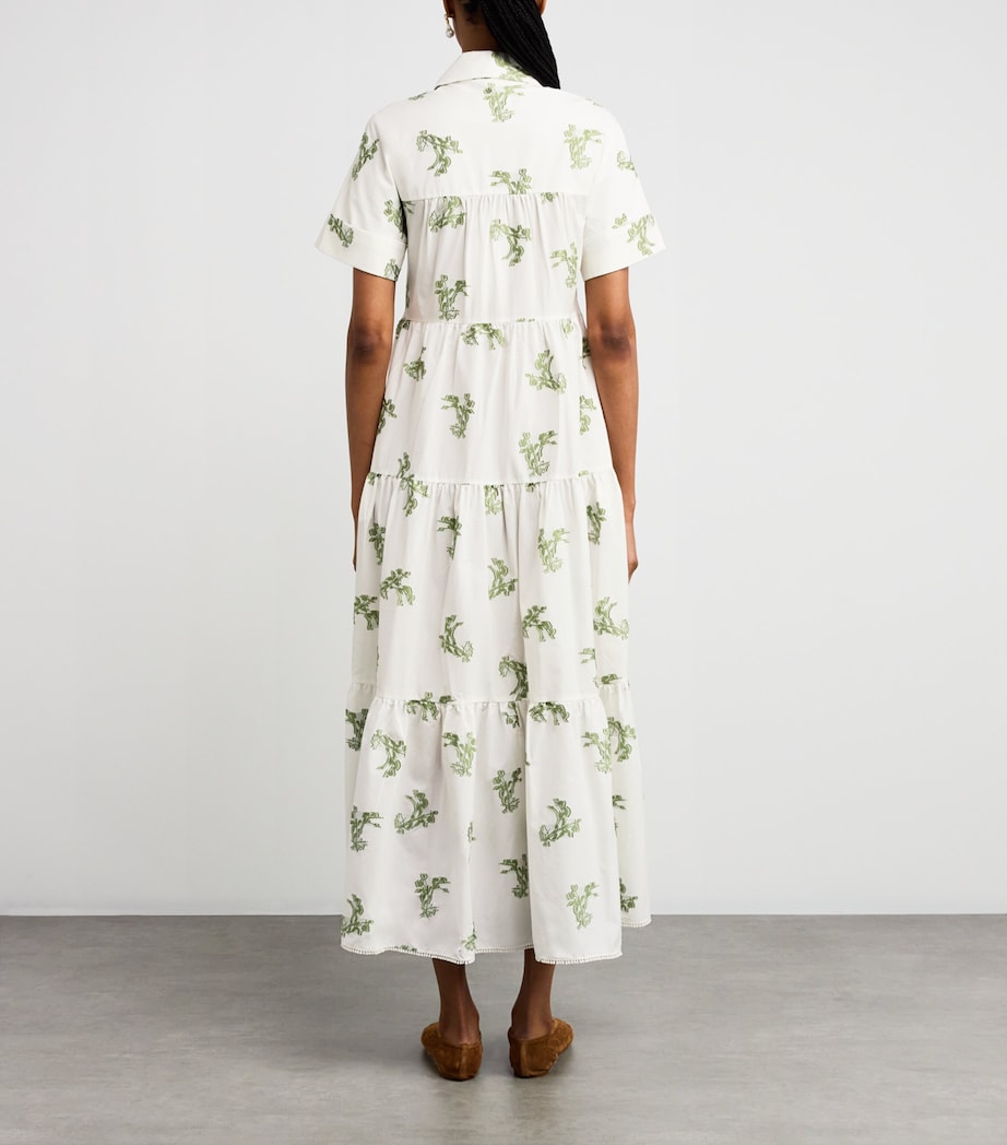 Erdem Multi Embroidered Maxi Shirt Dress
