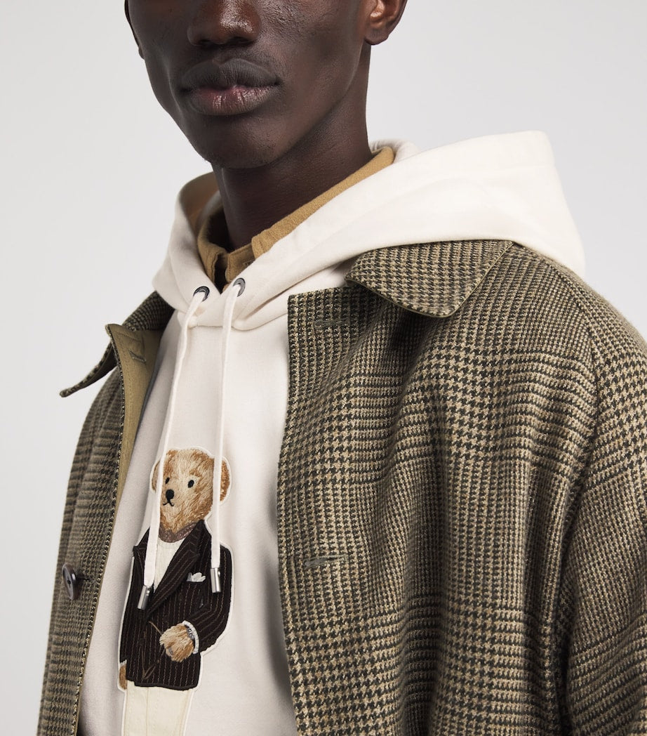 Ralph Lauren Purple Label Ivory Cotton-Cashmere Polo Bear Hoodie