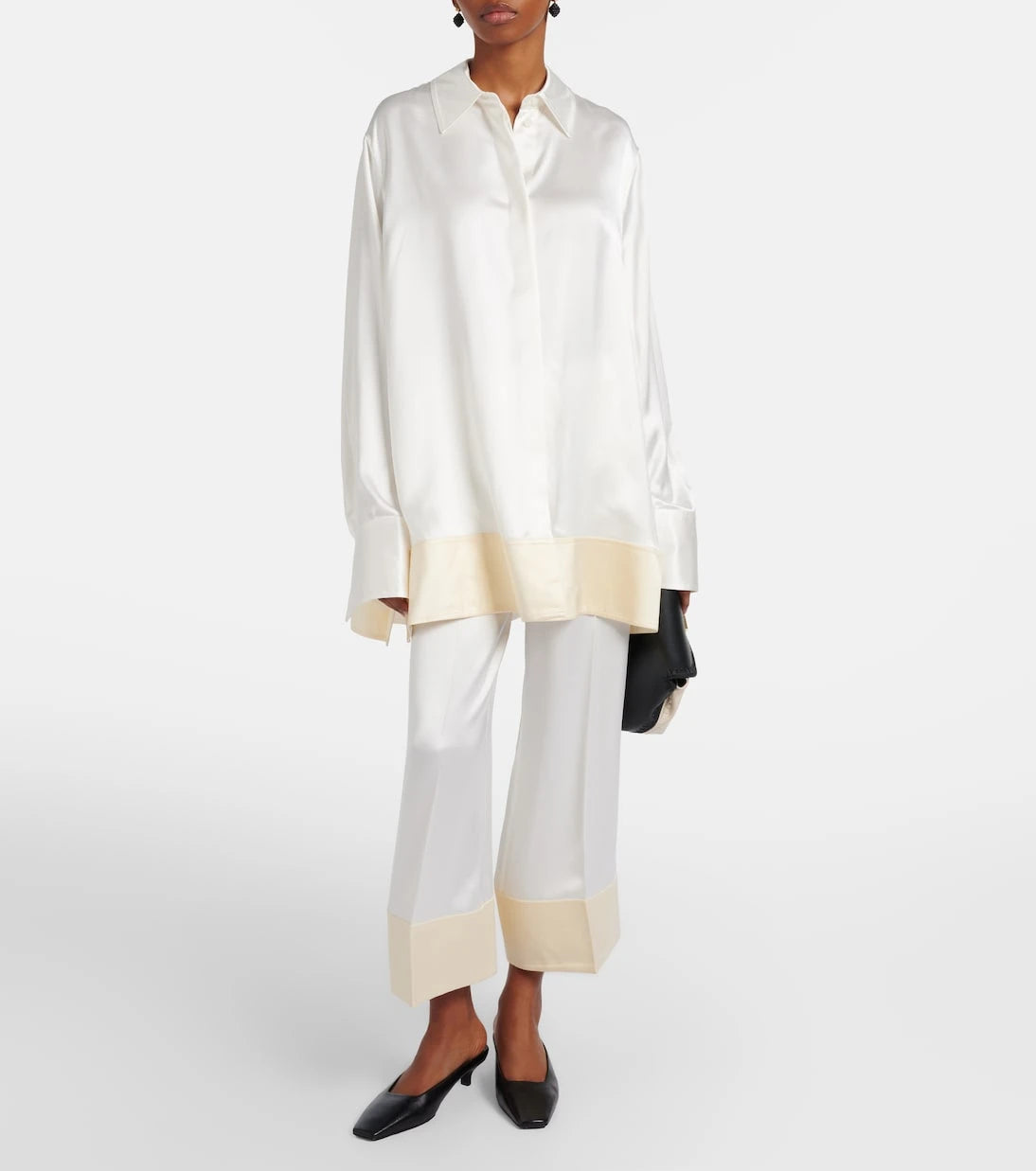 Toteme - Cropped satin wide-leg pants