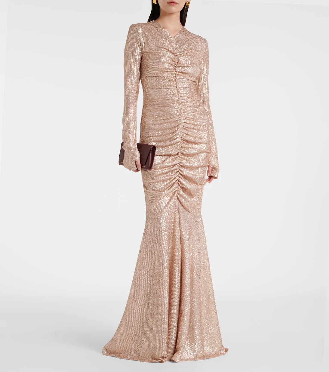 Norma Kamali - Ruched sequined gown