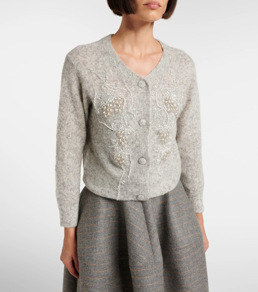 Jacques Wei - Beaded alpaca and wool-blend cardigan