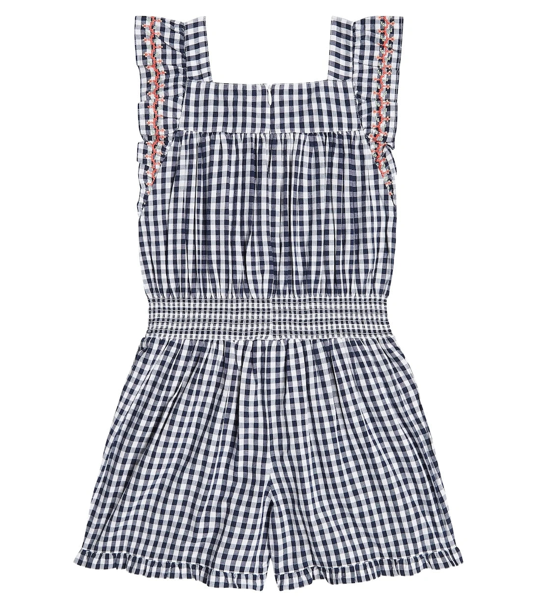 Tartine et Chocolat - Embroidered gingham cotton playsuit