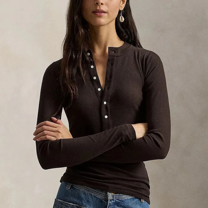 Polo Ralph Lauren uzun kollu kadın pamuklu bluz