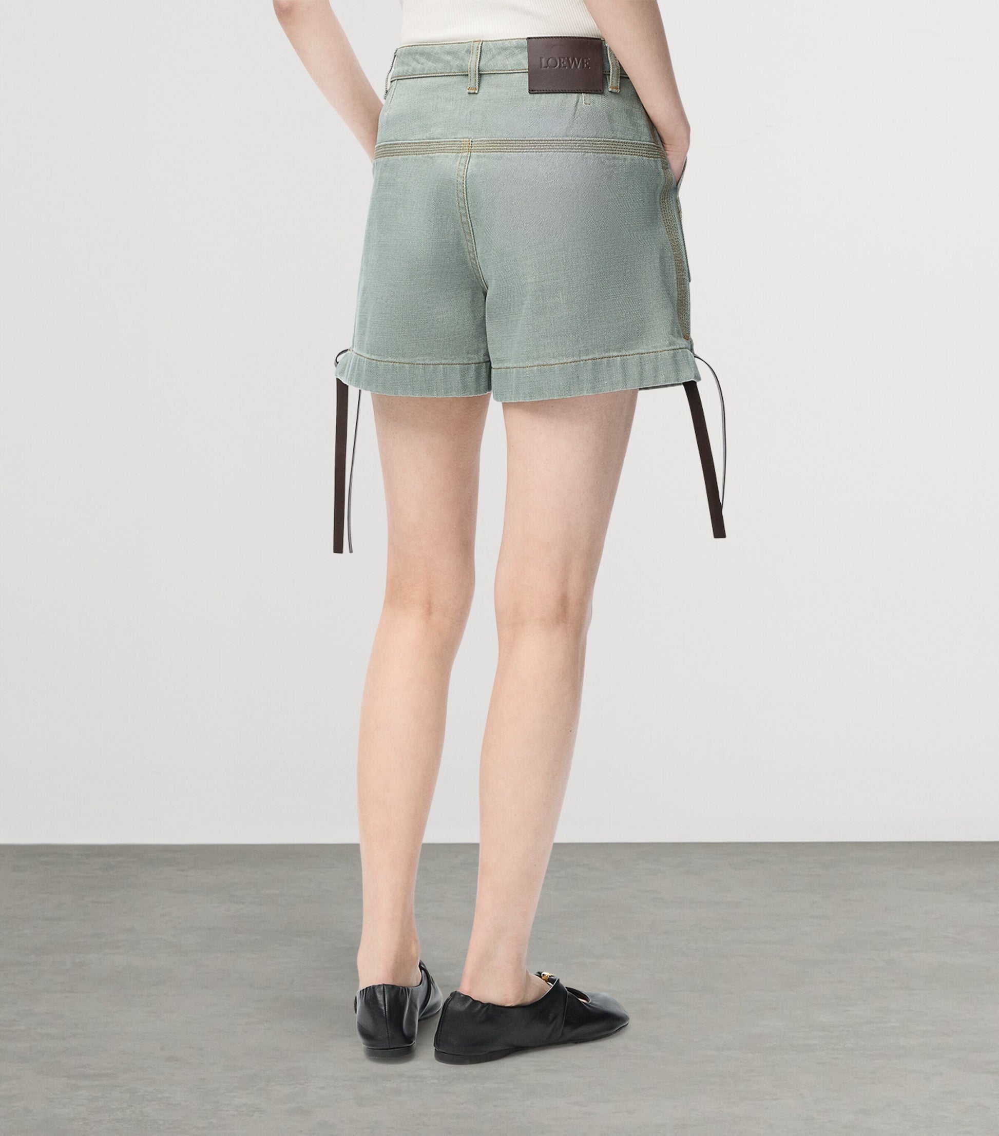 LOEWE Green Cotton Workwear Shorts