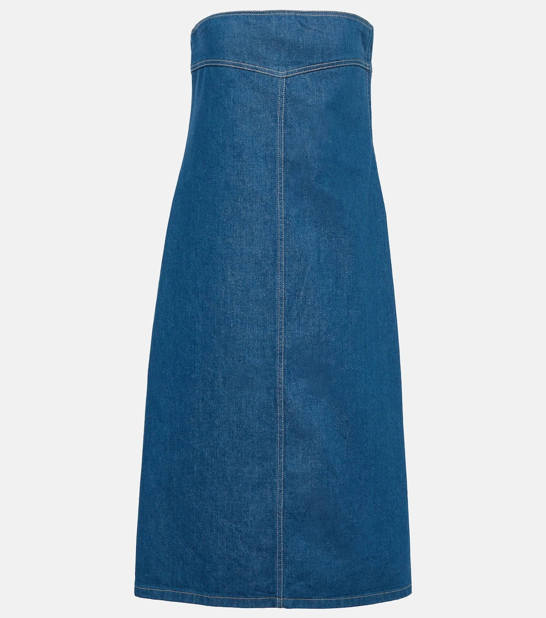 Ferragamo - Strapless denim midi dress