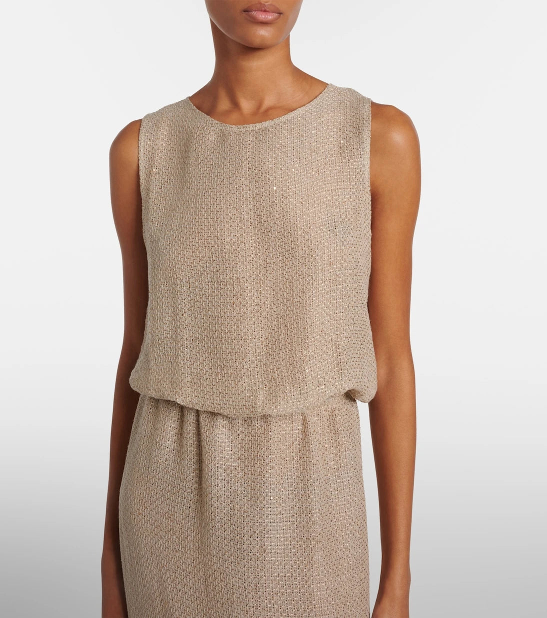 Leset - Stella sequined linen-blend top