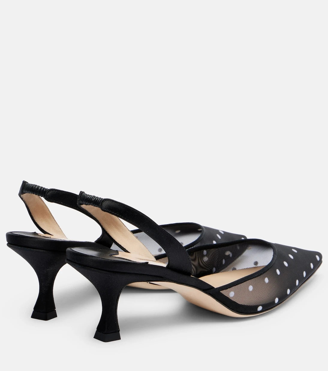 Manolo Blahnik - Carolyne 50 polka-dot mesh slingback pumps