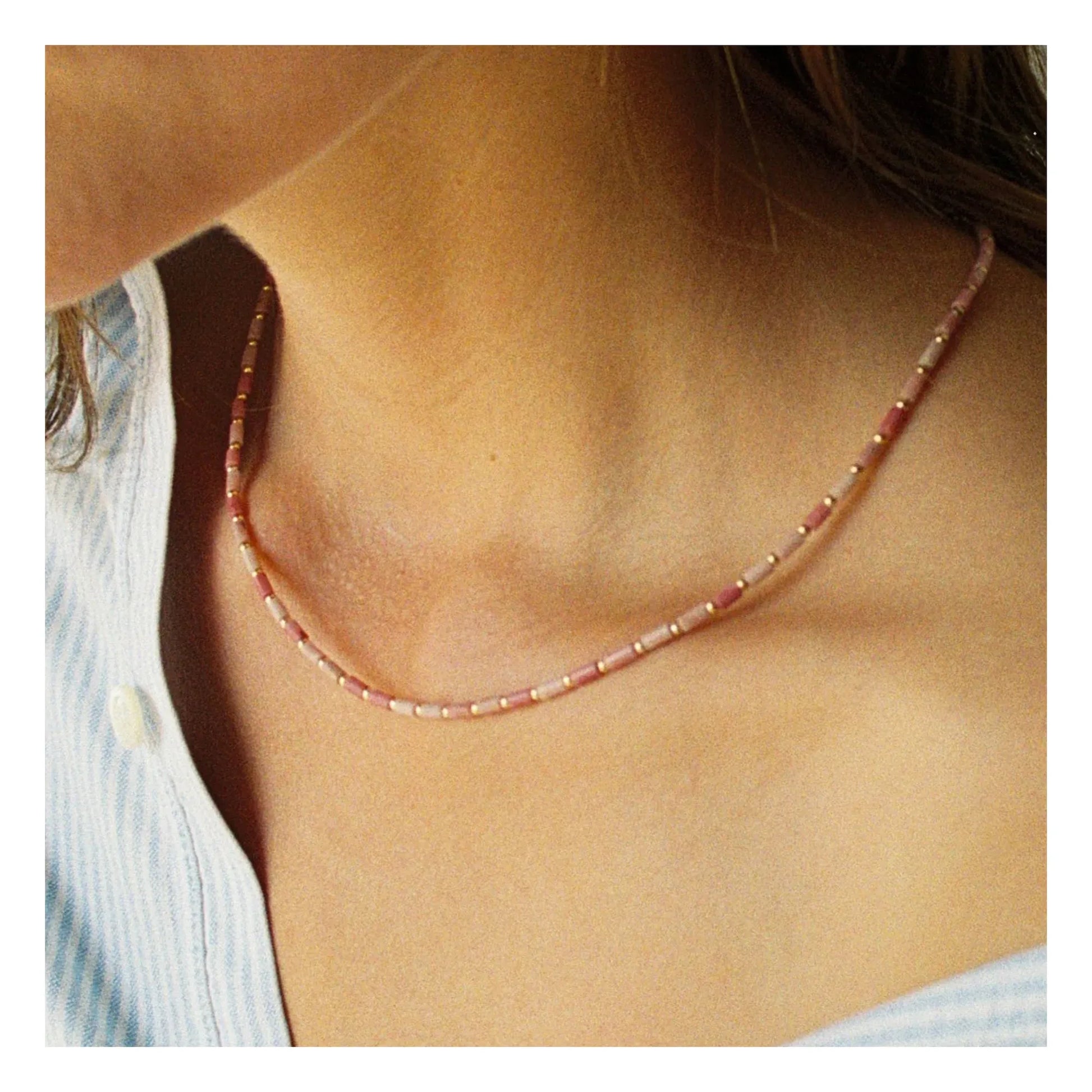 Camille Colette Studio - Baia Rhodonite necklace | Pink