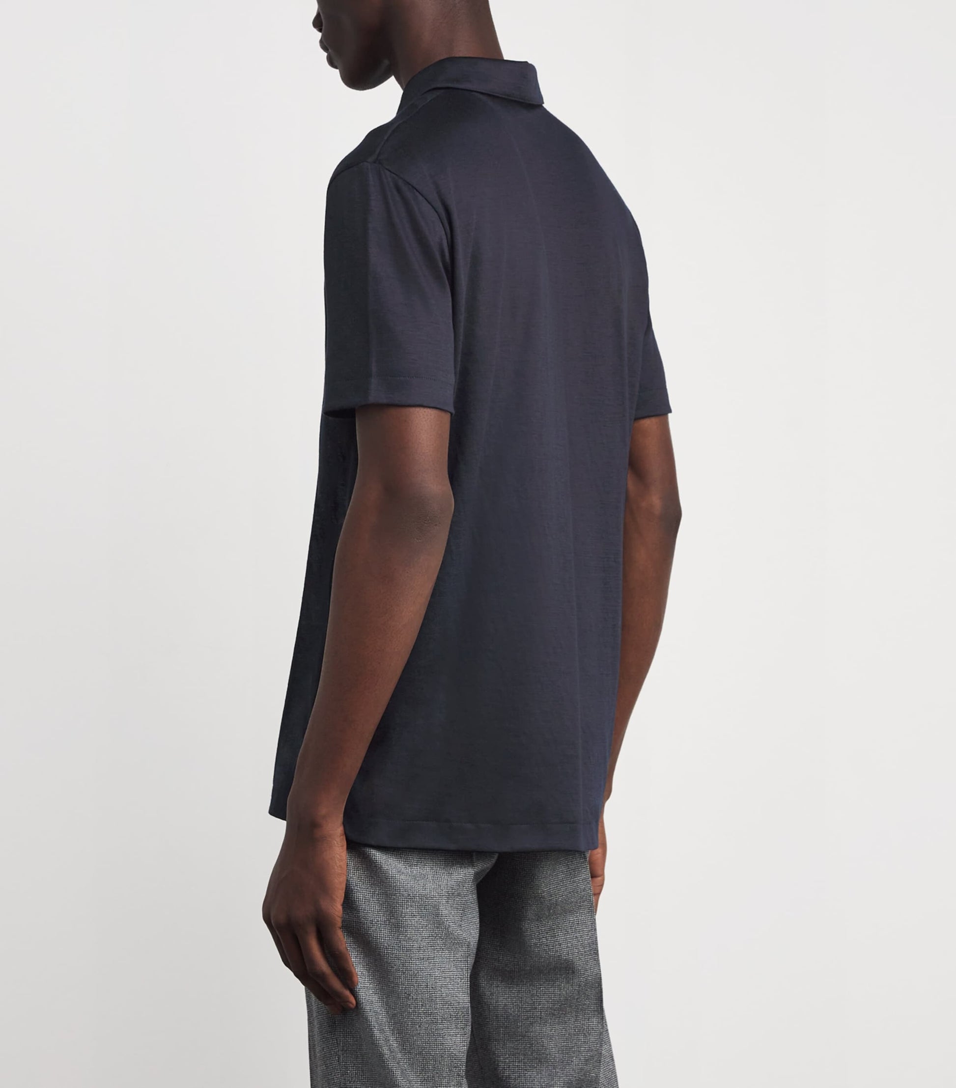 Navy Cashmere Polo Shirt