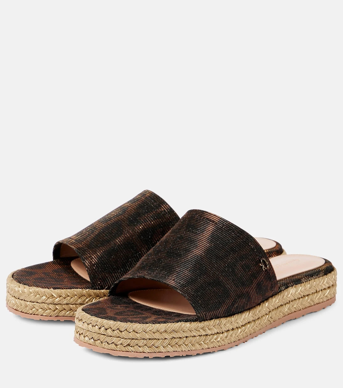 Gianvito Rossi - Leopard-print platform espadrille slides