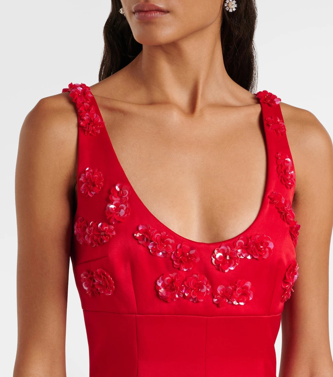 Emilia Wickstead - Abella embellished satin midi dress